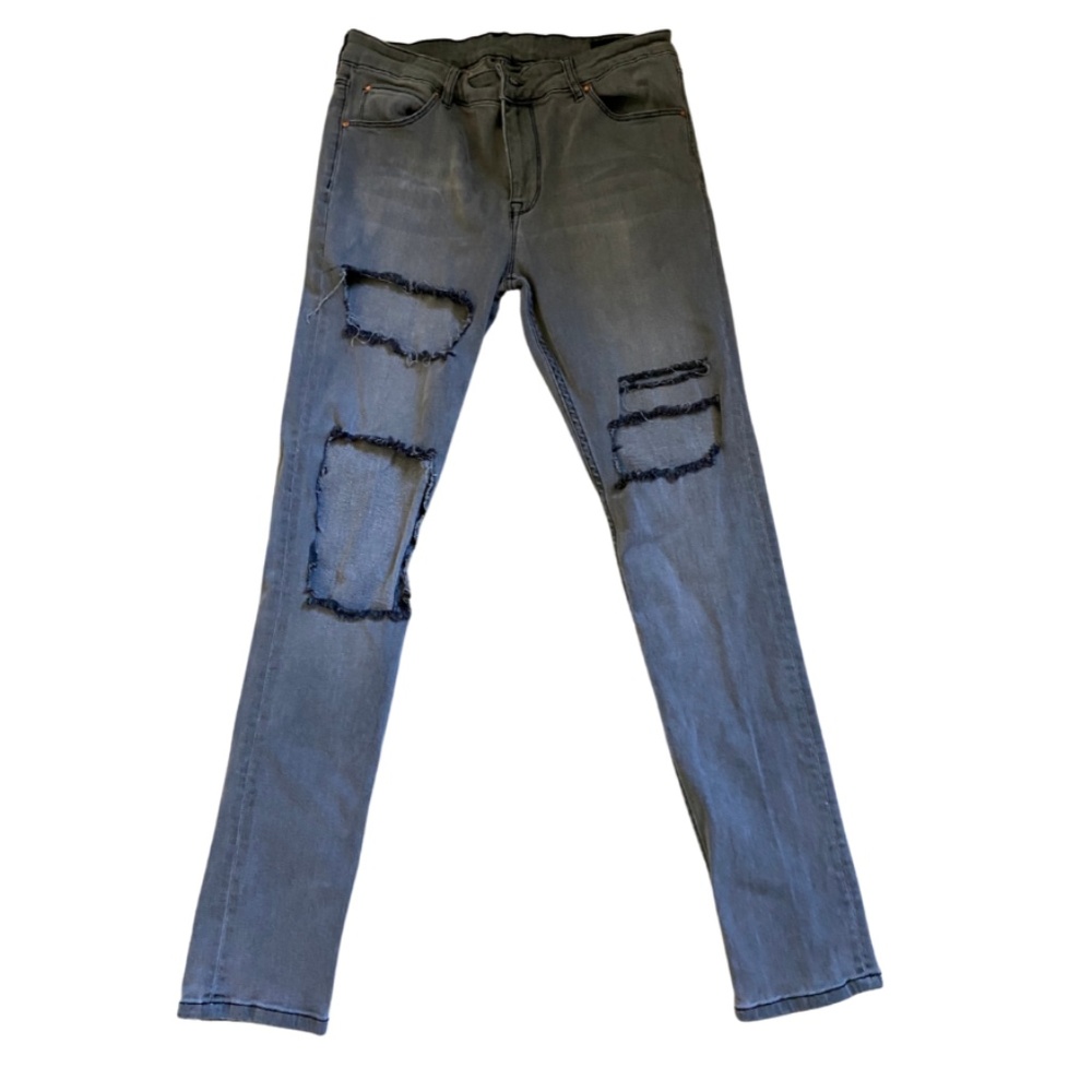ASOS Gray Distressed Skinny Jeans Size 32